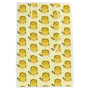 Cute kawaii-style leopard gift bag