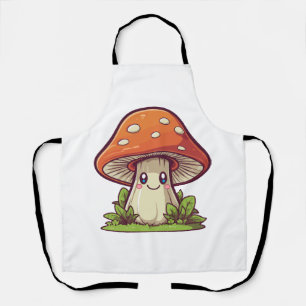 Cute kawaii style, Mushroom foraging Apron