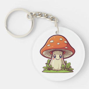 Cute kawaii style, Mushroom foraging Keychain