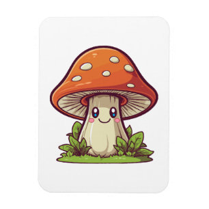 Cute kawaii style, Mushroom foraging Magnet