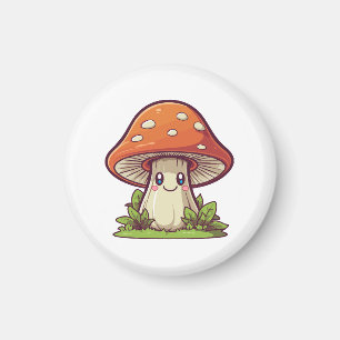 Cute kawaii style, Mushroom foraging Magnet