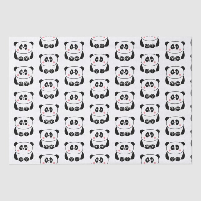 Cute kawaii-style panda tissue paper (Front)