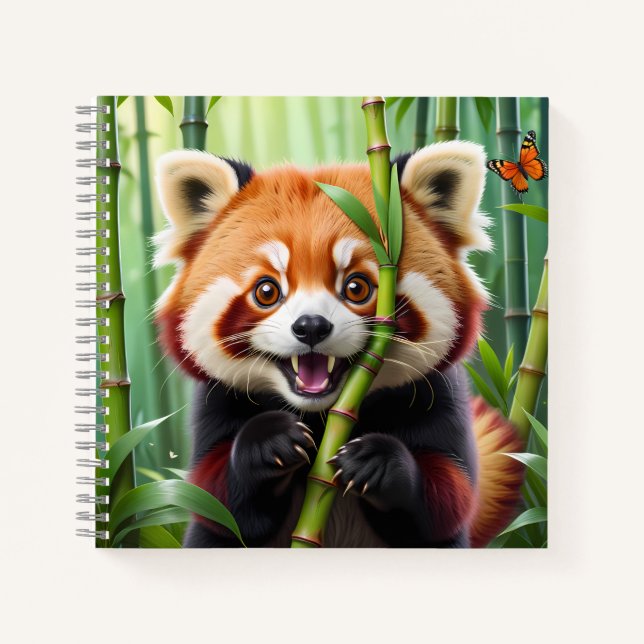 Cute Kawaii style Red Panda with a  Big Smile  Notebook (Front)