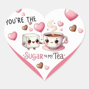 Cute Kawaii Sugar and Tea Heart Sticker