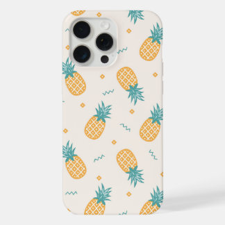 Cute Kawaii Summer Pineapple Ananas Pattern iPhone 15 Pro Max Case