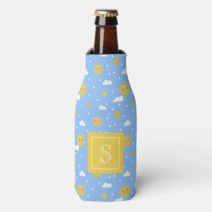 Cute Kawaii Sunshine Clouds Personalized Bottle Cooler