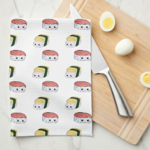 Cute Kawaii Sushi Japanese Food Art Character Maki Kitchen Towel