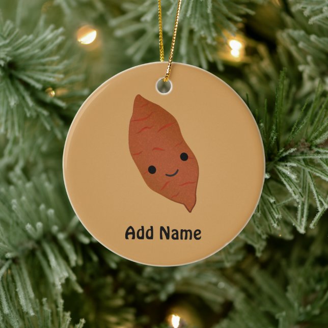 Cute Kawaii Sweet Potato Ceramic Ornament (Tree)