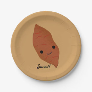 Cute Kawaii Sweet Potato Paper Plate