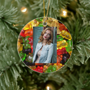 cute kawaii sweets colorful candy bear gummy ceramic ornament