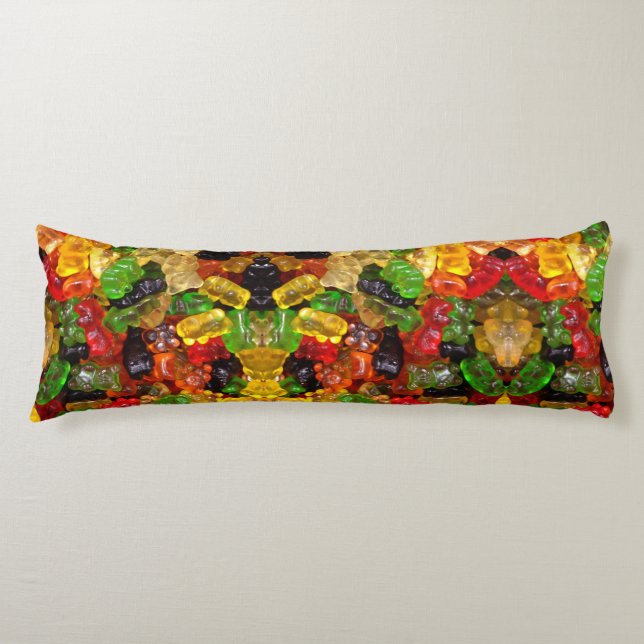 cute kawaii sweets colourful candy bear gummy body pillow (Front)
