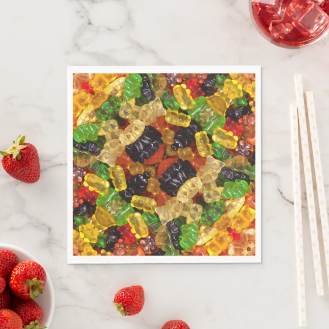 cute kawaii sweets colourful gummy candy bear  napkin (Insitu)