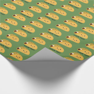 Cute Kawaii Taco Personalized Pattern Wrapping Paper