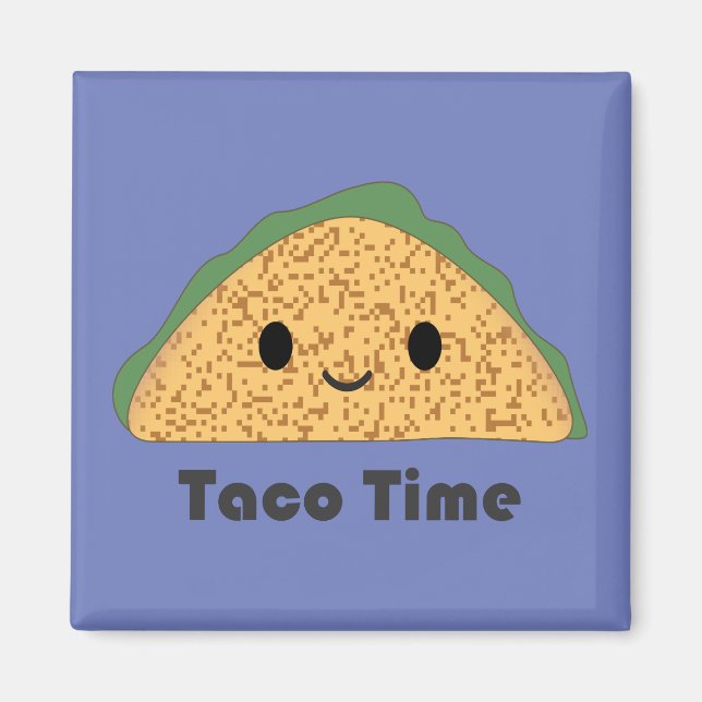 Cute Kawaii Taco Time Taco Magnet (Front)
