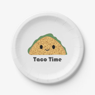 Cute Kawaii Taco Time Taco Paper Plate