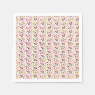 Cute kawaii teddy bear girly kpop korean style napkin