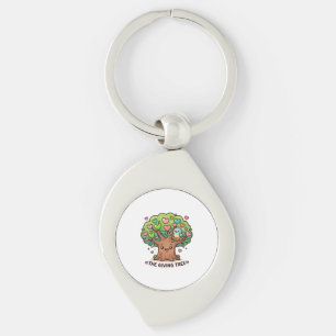 Cute Kawaii The Giving Tree Heart Leaves Kindness Keychain