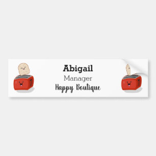 Cute kawaii toast and red toaster cartoon bumper sticker