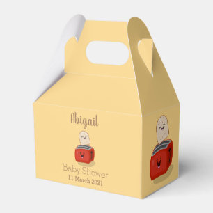 Cute kawaii toast and red toaster cartoon favor box