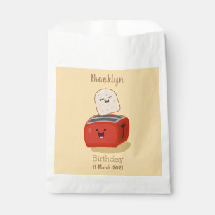 Cute kawaii toast and red toaster cartoon favour bag