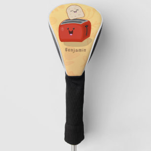 Cute kawaii toast and red toaster cartoon golf head cover
