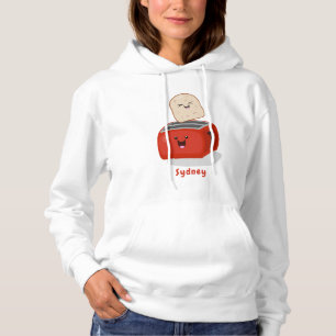 Cute kawaii toast and red toaster cartoon hoodie