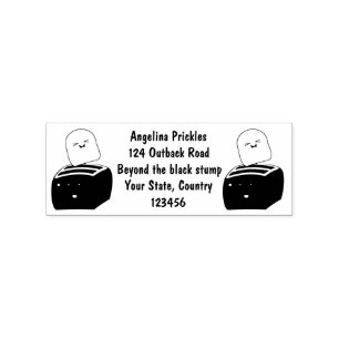 Cute kawaii toast and red toaster cartoon  rubber stamp