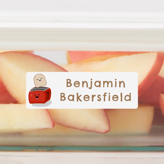Cute kawaii toast red toaster cartoon personalized (Affixed)
