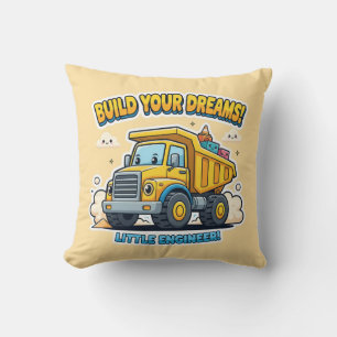 Cute Kawaii Truck - Build Your Dreams Throw Pillow