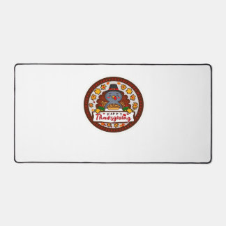 Cute Kawaii Turkey - Happy Thanksgiving Classic T- Desk Mat