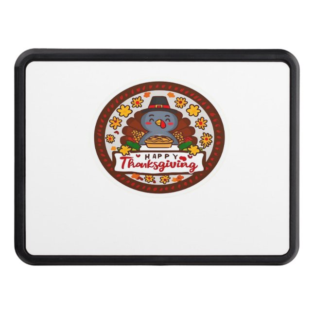 Cute Kawaii Turkey - Happy Thanksgiving Classic T- Trailer Hitch Cover (Front)