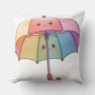 Cute Kawaii Umbrella Women's T-Shirt Throw Pillow