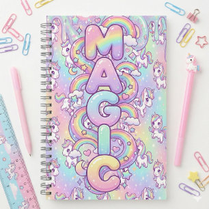Cute Kawaii Unicorn Pastel Rainbow Magical Notebook