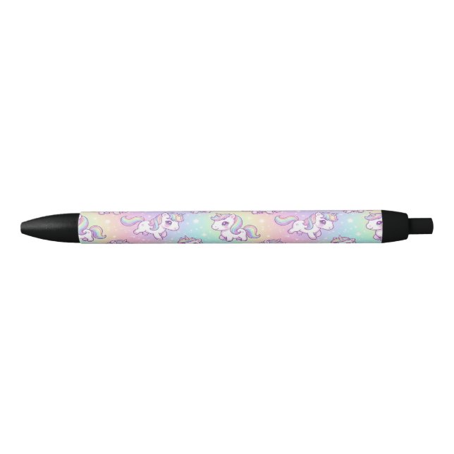 Cute Kawaii Unicorn Pastel Rainbow Magical Red Ink Pen (Front)