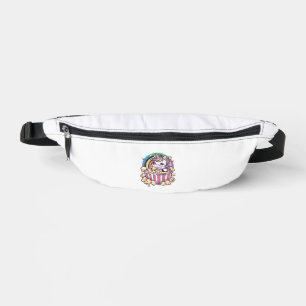 Cute kawaii unicorn with popcorn Long Sleeve T-Shi Fanny Pack