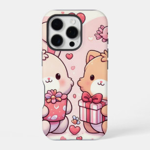 Cute Kawaii Valentine Bunny Bear Love Gift iPhone 16 Pro Case