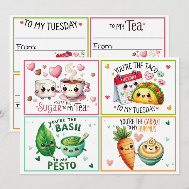 Cute Kawaii Valentine's Classroom Cards (Front/Back)