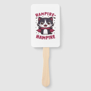 Cute Kawaii Vampire Cat Halloween Hand Fan
