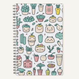 Cute kawaii Vegetable Icons  Notebook