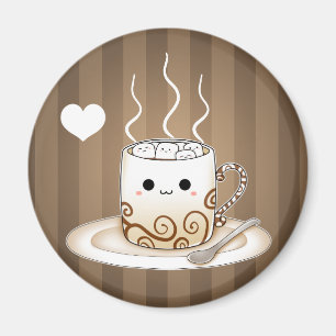 Cute kawaii warm cocoa drink magnet