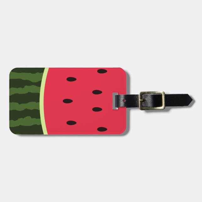 Cute Kawaii Watermelon Fruit Luggage Tag (Front Horizontal)
