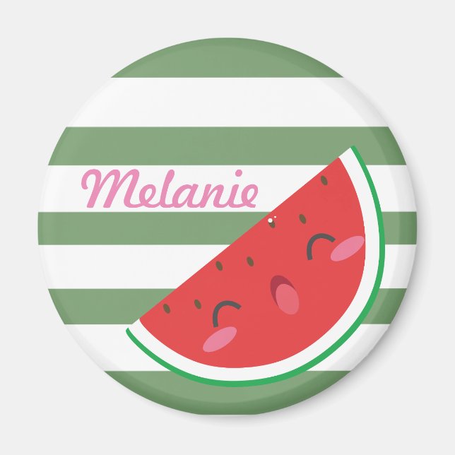 Cute Kawaii Watermelon Personalised Magnet (Front)