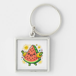 Cute Kawaii Watermelon Slice Inflatable ArmSticker Keychain