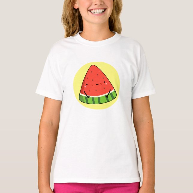 Cute Kawaii Watermelon Slice T-Shirt (Front)