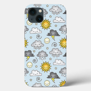 Cute Kawaii Weather Clouds Climate iPhone 13 Case