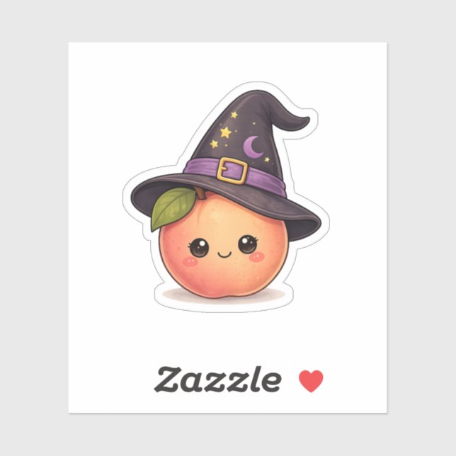 Cute Kawaii Witch Peach Halloween Sticker (Sheet)