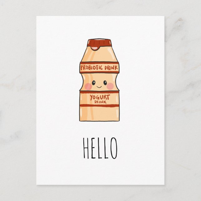 Cute Kawaii Yakult Yogurt Drink Asian Snack Blank Postcard (Front)