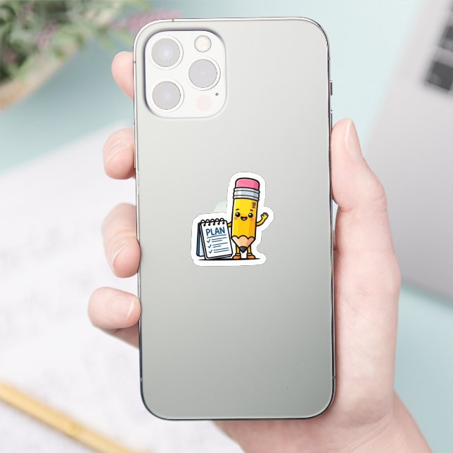 Cute Kawaii Yellow Pencil and Plan Notebook Smart  (Phone)