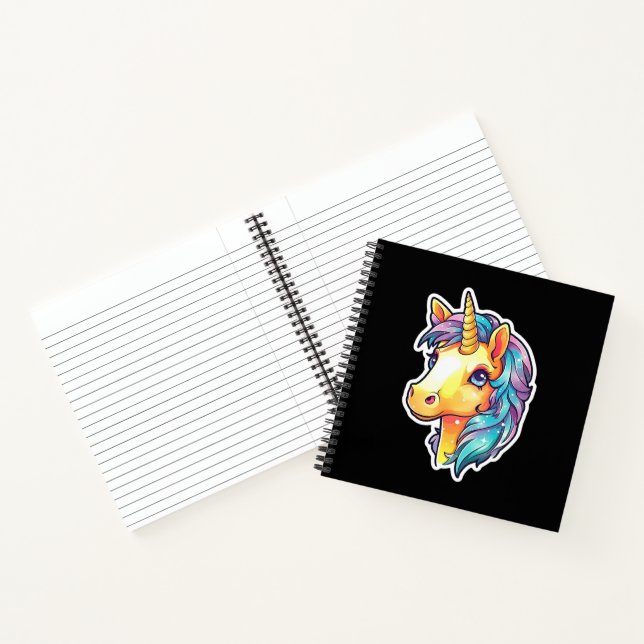 Cute Kawaii Yellow Pony Unicorn Notebook (Inside)