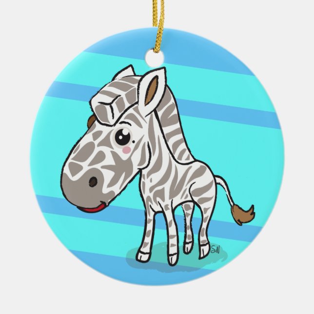 Cute Kawaii Zebra ornament (Front)